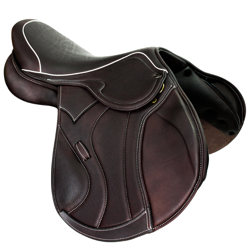 Selle Cheval Mixte Anglais Sauteur - Cuir - Taille 17,5 Pouces - NEUVE