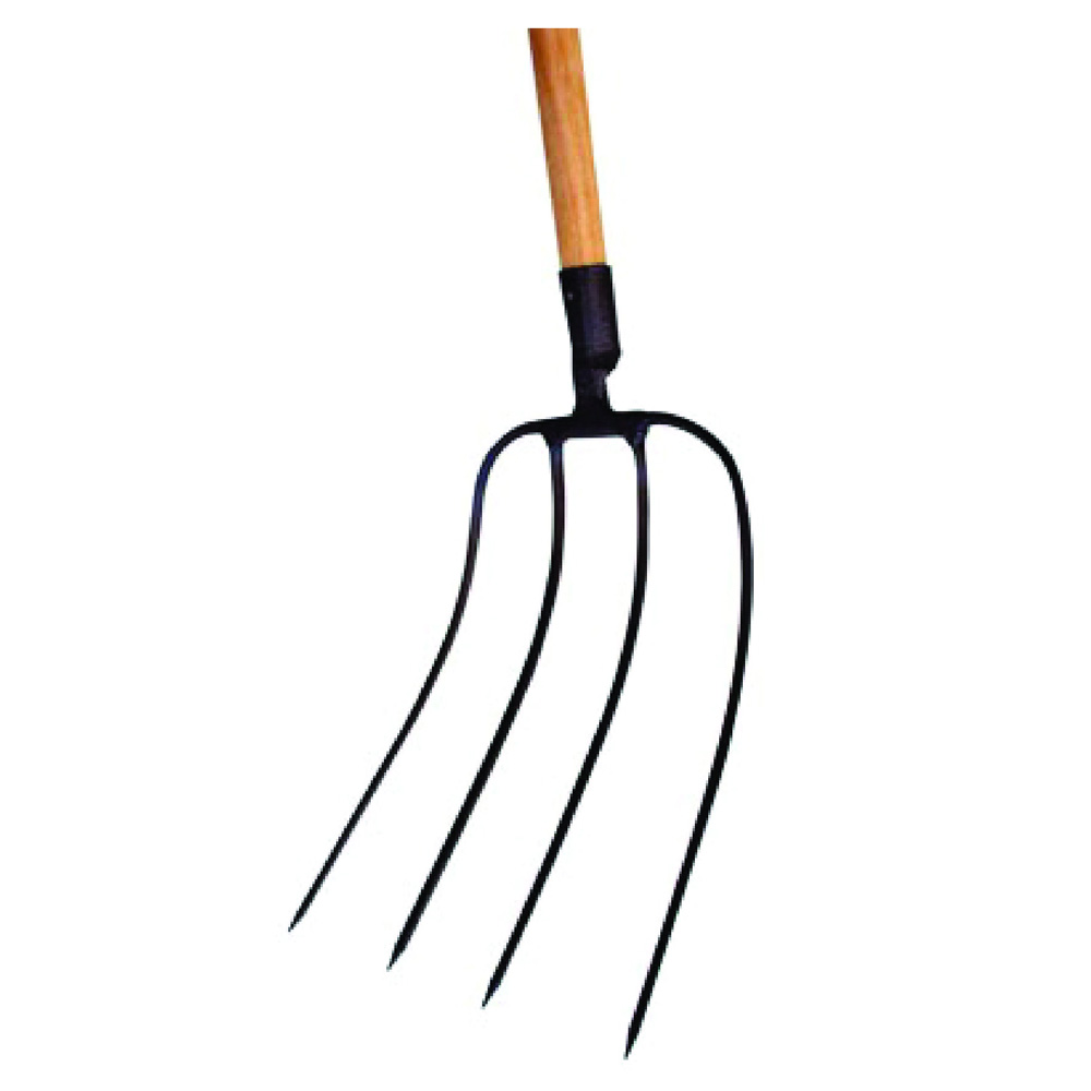 Poignée De Fourche à Fumier Fynalite – 4 Broches, Manche En Frêne – Neuf